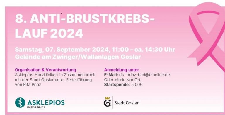 Mehr über den Artikel erfahren 8. Anti-Brustkrebslauf am 7. September 2024